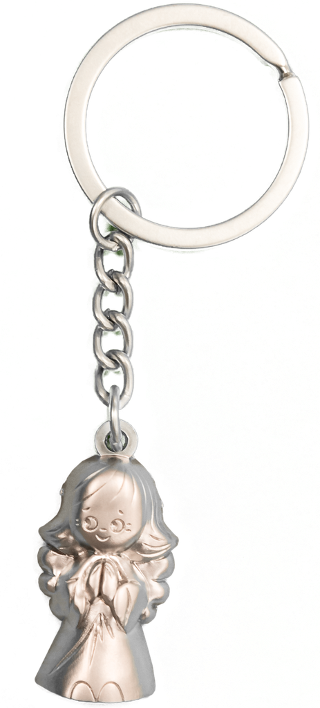 Porte-clef Ange TZB - inox - texte FR (30x17mm)