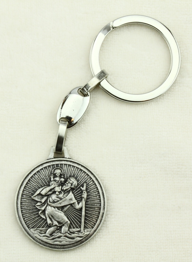 Porte-clef St Christophe/rayon - métal (65x30mm)