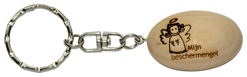 Porte-clef 'Mijn beschermengel' - bois (75x25mm)