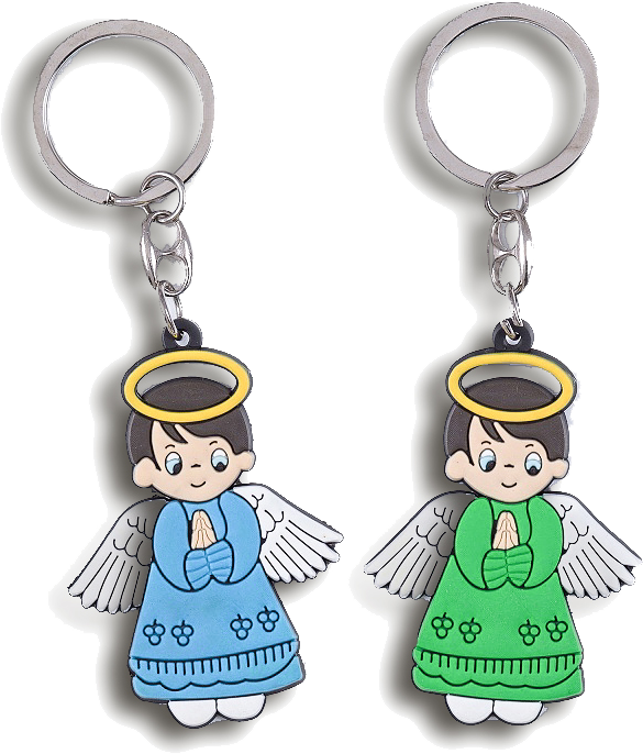 Sleutelhanger Engeltje - 55mm - rubber/kleurenassortiment