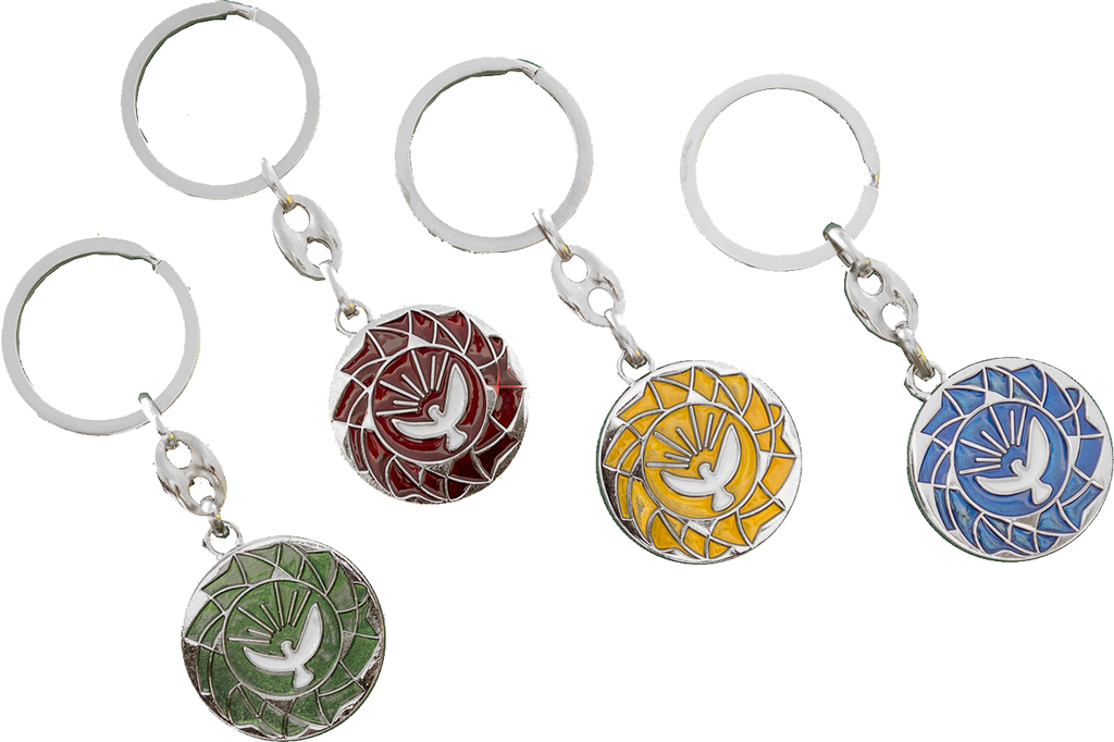 Porte-clés St Esprit › 30mm - metal/emaillé assorti