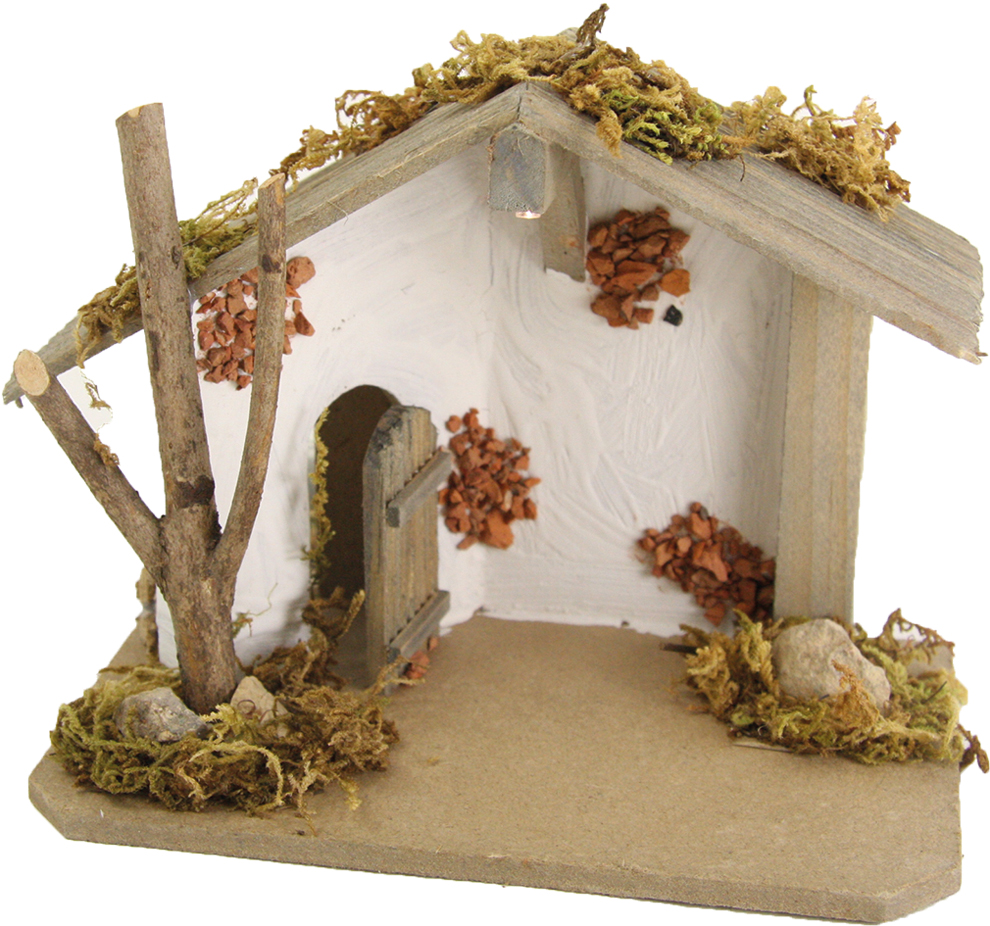 Stall Edeldorf mit Licht - 18x10x12,5cm