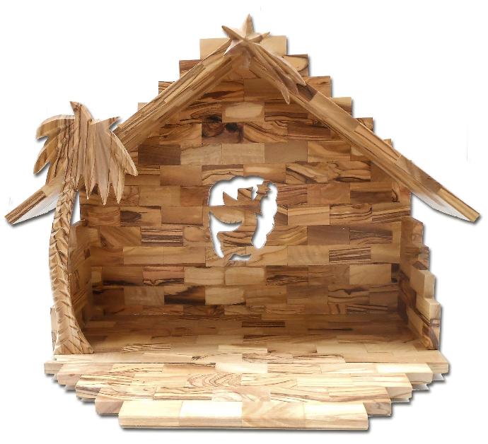 Etable en bois d'olivier - 41x32x26cm