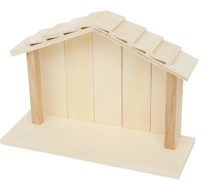 Holz Krippe - 26x9,5x18,5cm