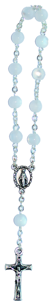 Mini-rosenkranz - imm. Perle - Weiss (8x5mm)