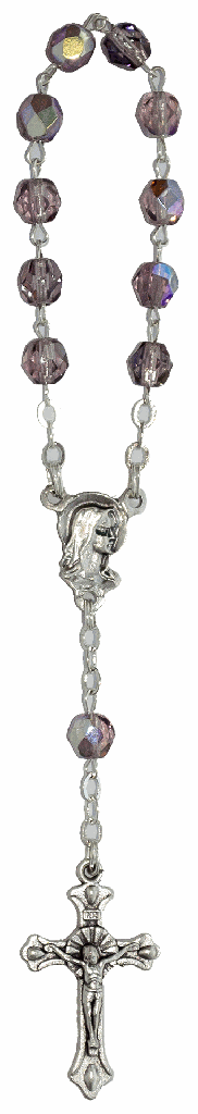 Mini-rosenkranz - Halbkristal - amethist (⌀ 6mm)