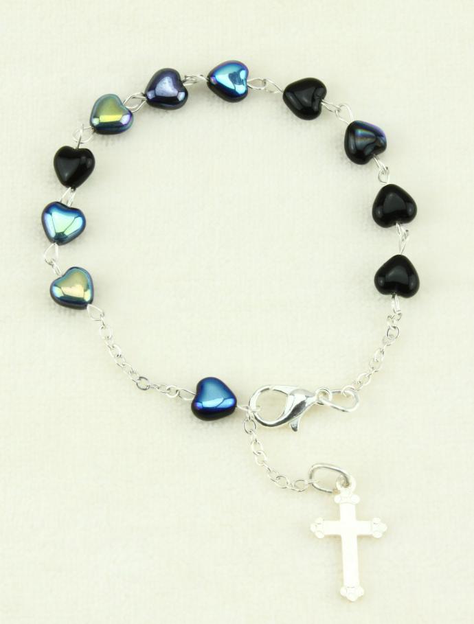 Tientje - glazen hartjes - scarabee (7x6mm)