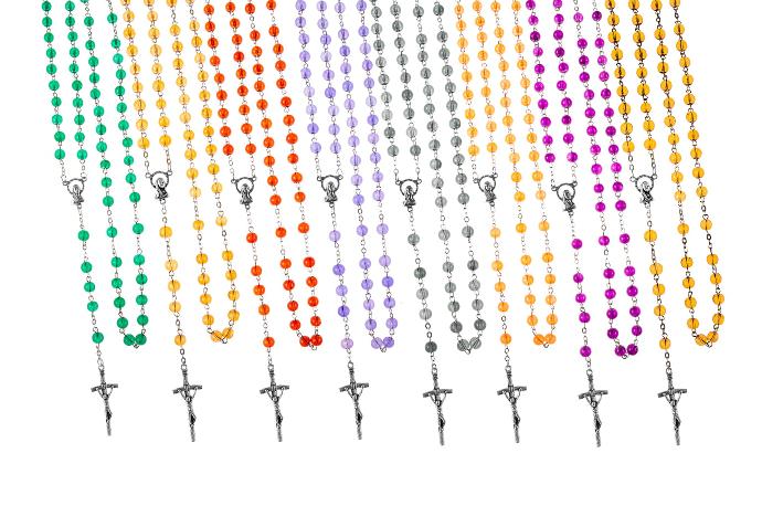 Rosary - Glas/chaine - Lilla (⌀6mm)