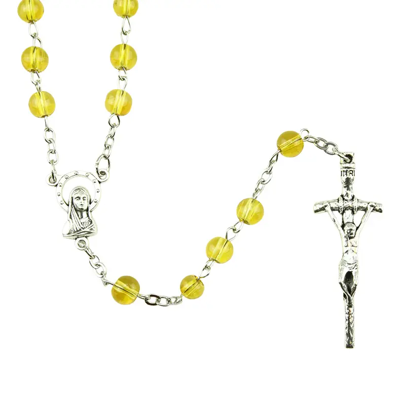 Rosenkranz - Glass/Kette - Gelb (⌀6mm)