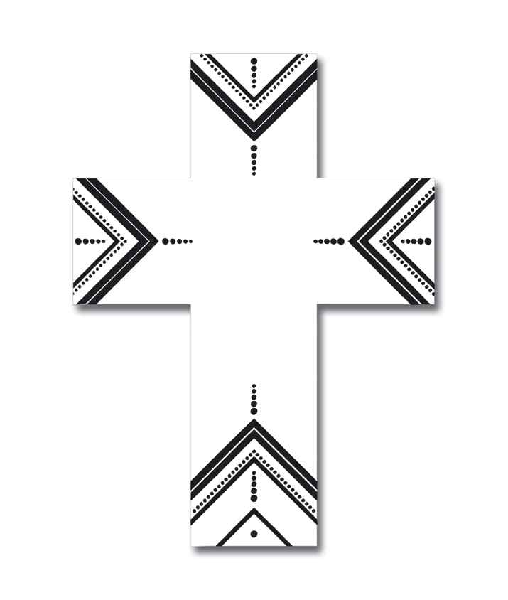 CROIX BOIS SUR FOND BLANC  15*8,5 CM