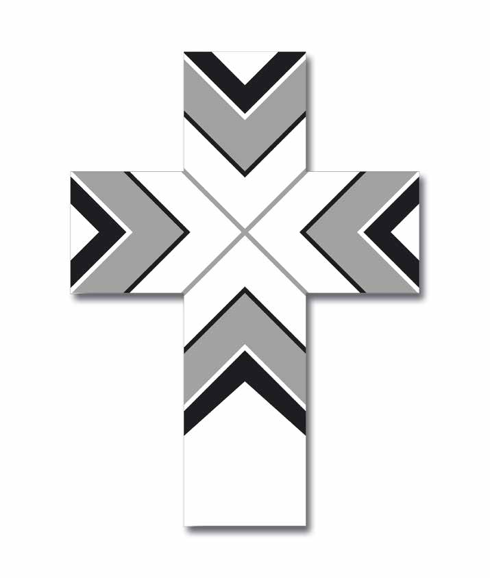 CROIX BOIS SUR FOND BLANC  15*8,5 CM