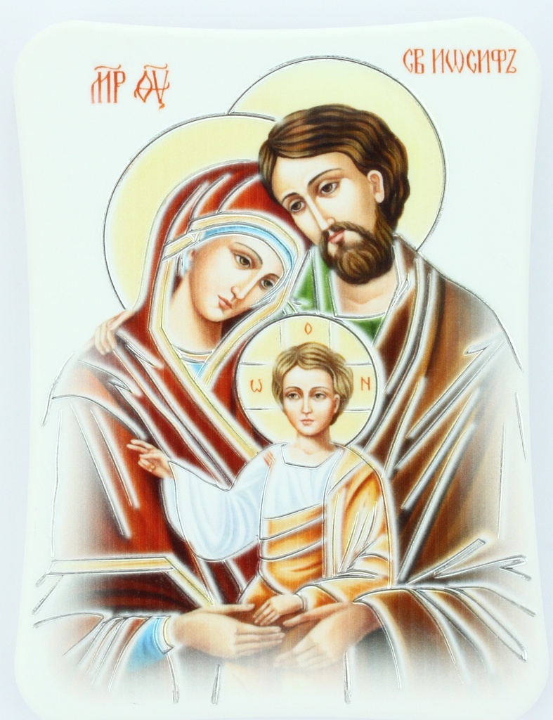 Bildrame Poly - Hl.Familie ikone - coloriert/silber (120x90mm)