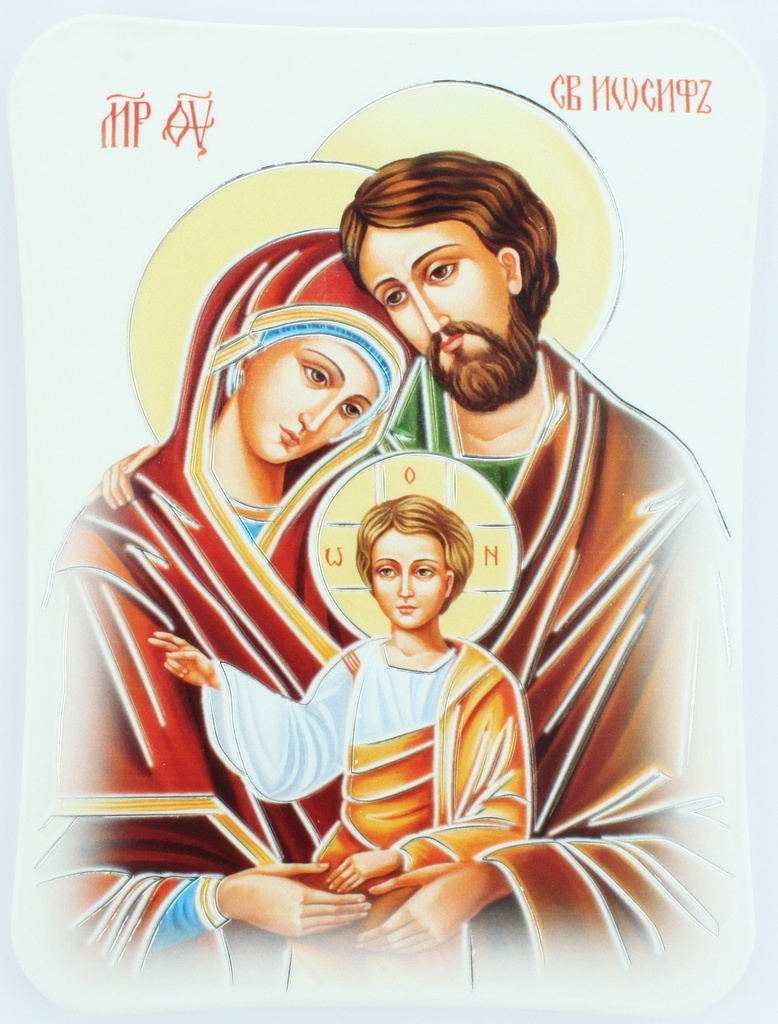 Bildrame Poly - Hl.Familie ikone - coloriert/silber (235x175mm)