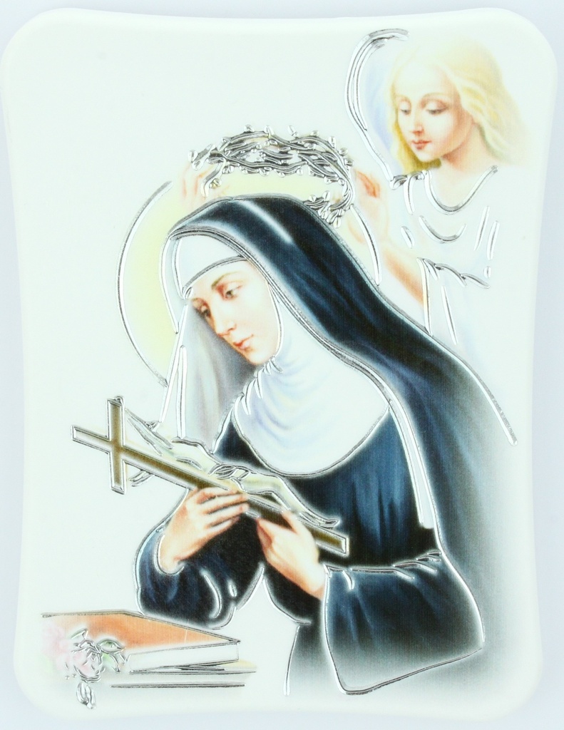 Bildrame Poly - Hl Rita - coloriert/silber (120x90mm)