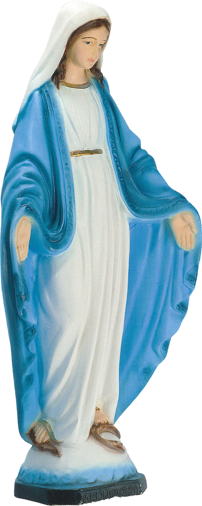 Statue Vierge Miraculeuse - résine/couleur/or - 12cm