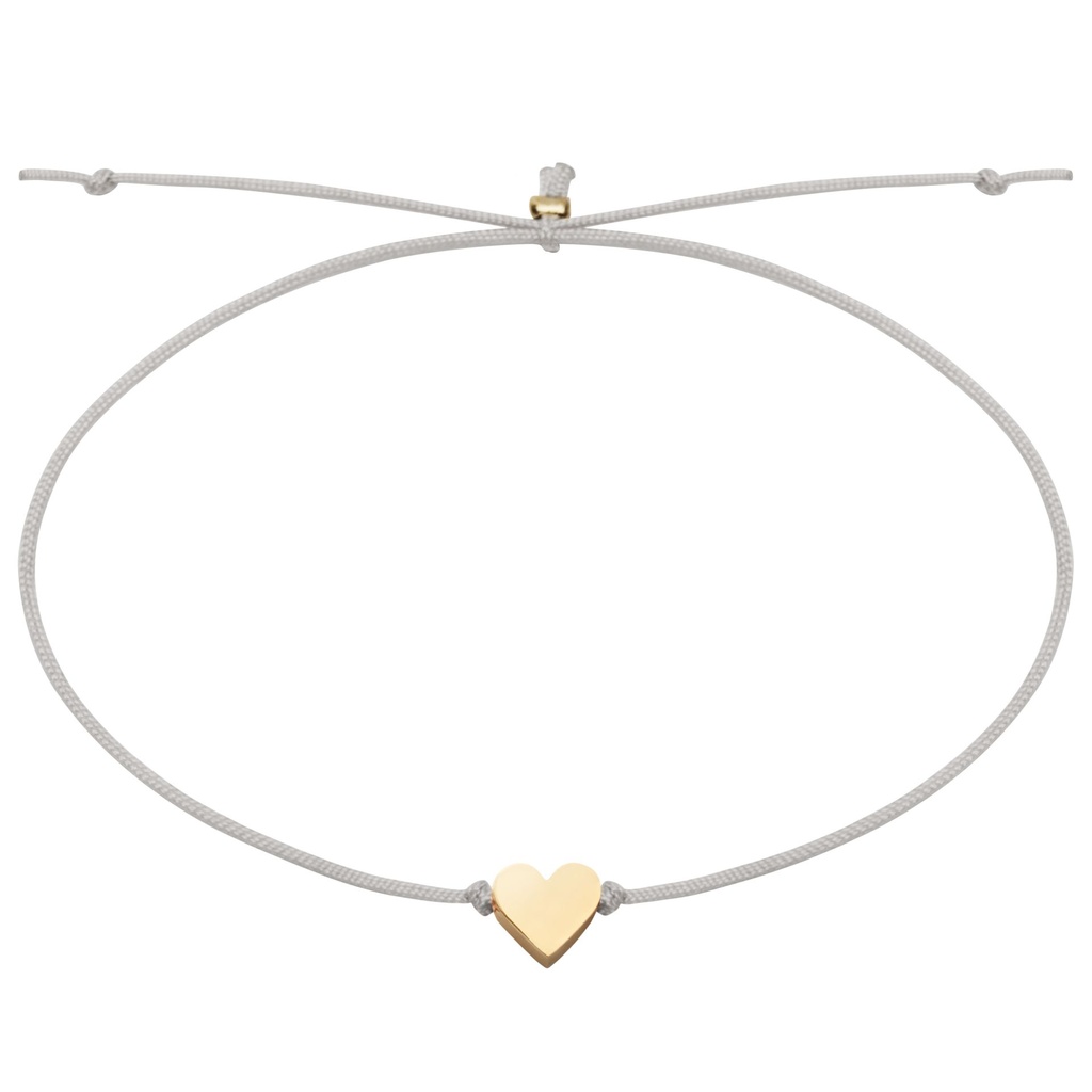 Armbandje/koordje - "Good wishes"- Collection"  - Hart plaque goud