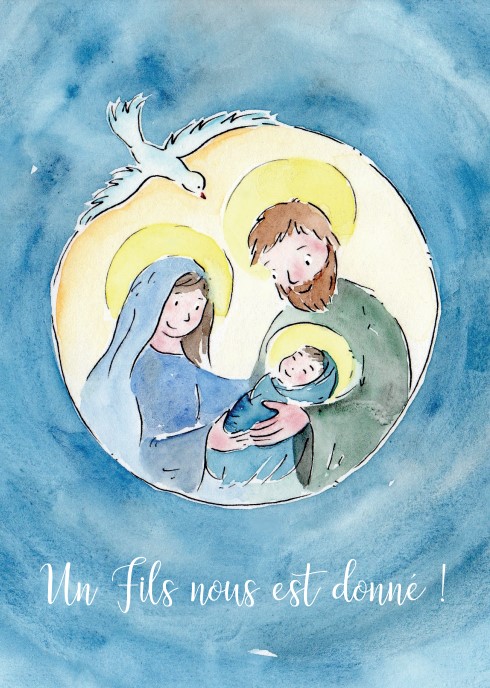 Kerstkaart 10,5x15cm - Un fils nous est donné