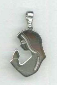 Praying Virgin Pendant - silver plated (15x20mm)