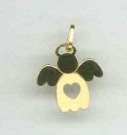 Pendentif Ange (coeur découpé) - argent 925‰ plaqué or 3µm (15x25mm)