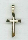 Croix bicolor - laiton Plaqué Or 3μm (20x24mm)