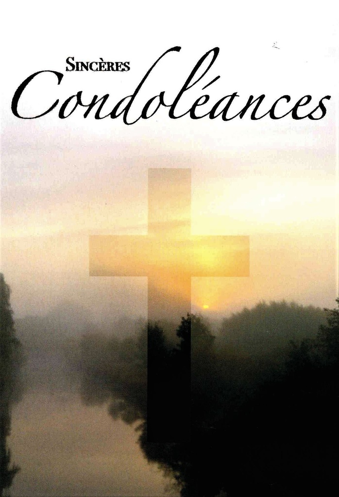 Dubbelkaart/omslag in cello - 12x17cm - Sincères Condoléances