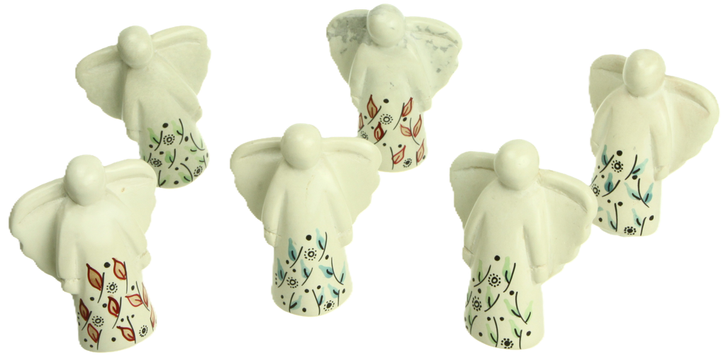 Lot de 6 anges 'Fleuri' - Maria-Laach - couleur assorti (60-70mm)