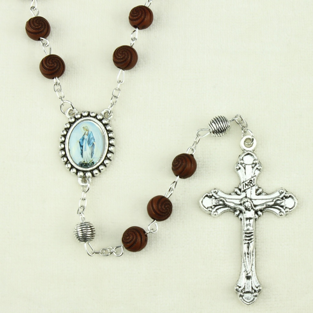 Rosenkranz - Holz/braun  (⌀ 7mm)