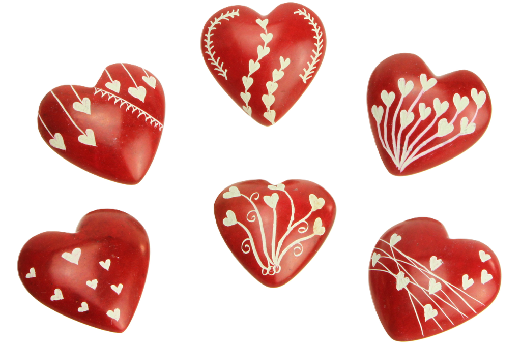 Wegbegeleider 'Hart' - zeepsteen Maria-Laach - 12 assorti (Ø40mm)