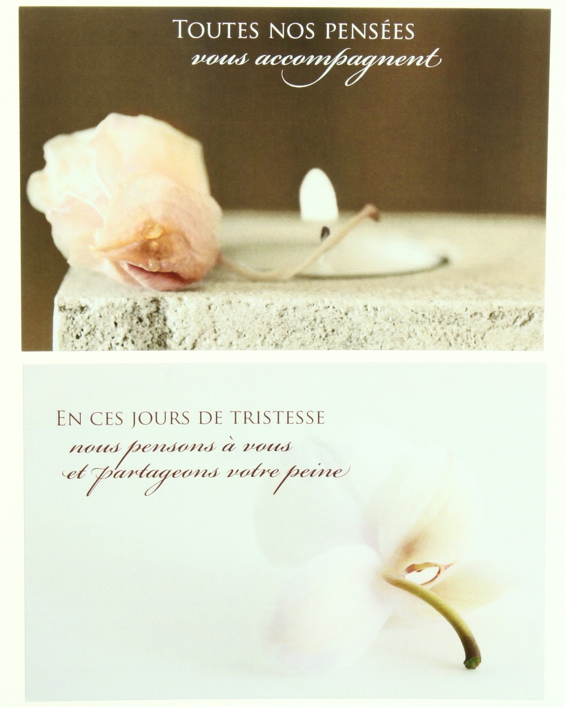 Pochette Condoléances - 2x3 cartes avec enveloppes