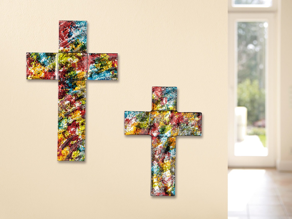 Croix murale en verre/moderne (160x260mm)