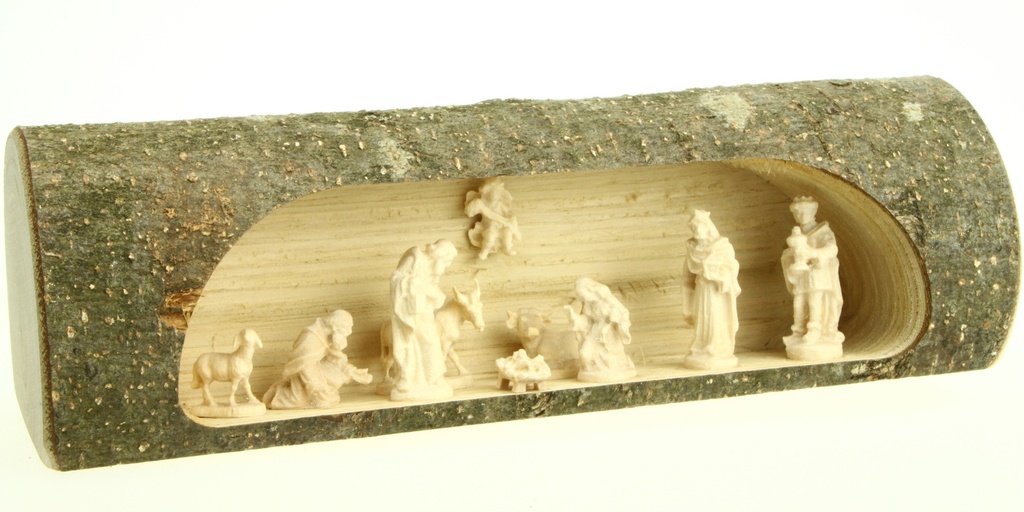 Stamm mit SD Krippe - 3cm/Holz/Natur (8x7x20cm)