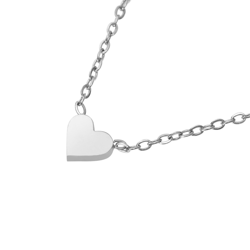 Kettinkje verzilverd - "Love IT"- Collection  - Hart (42+5cm)