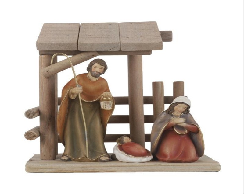 Crib with H. Familly - poly/color (55x40x125mm)