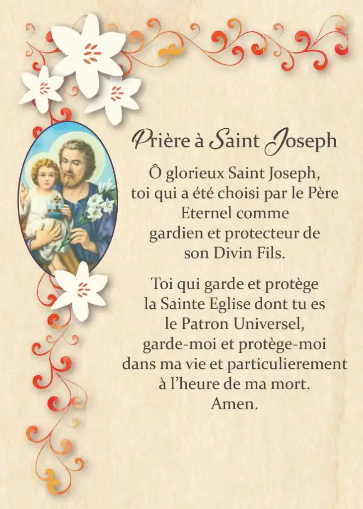 Magnet -55x80mm -  St Joseph + prière FR