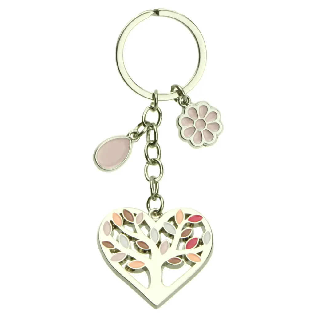 Porte-clef Coeur/ADV - métal/émaille (100x40mm)