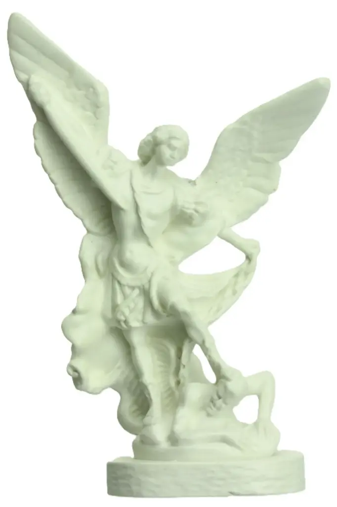 Statue St Michel - résine/lumineuse - 12cm