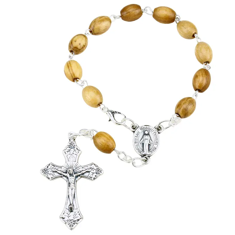 Minirosenkranz - Olivenholz ovaal 8mm