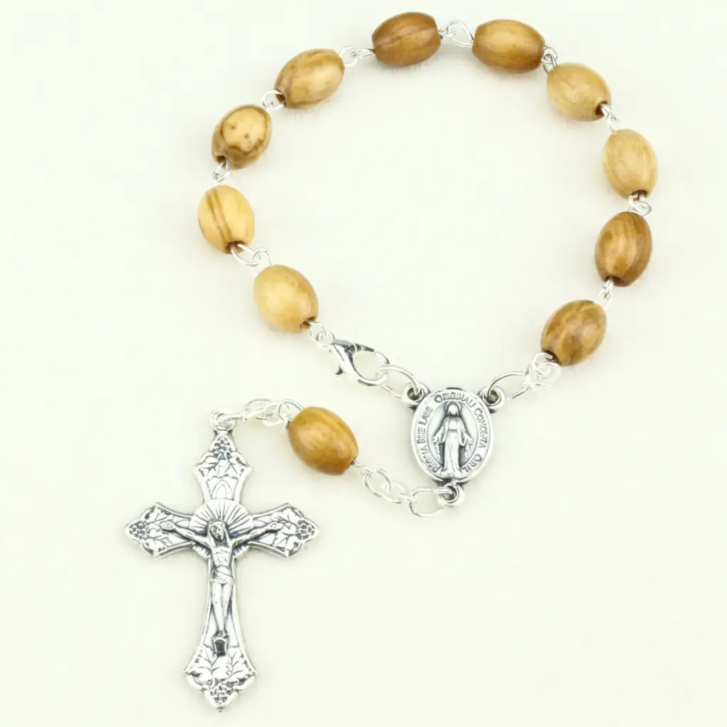 Minirosenkranz - Olivenholz ovaal 8mm