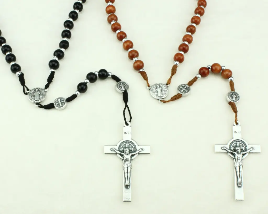 Rosary St Benedict/cord - assorted (⌀8mm)