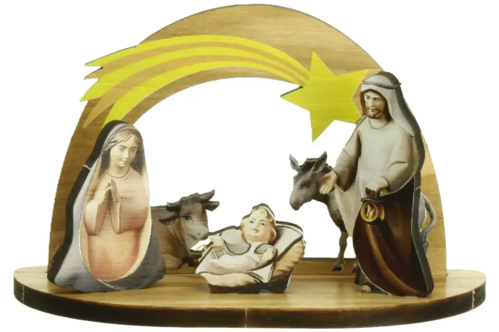 Kerstgroep Olijfhout (100x45x60mm)