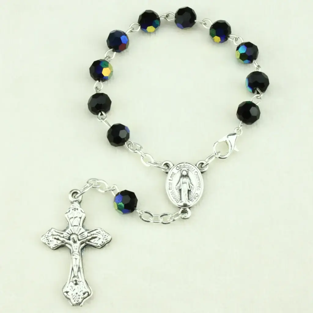 Small rosary -  semi-cristal - scarabe - 6mm