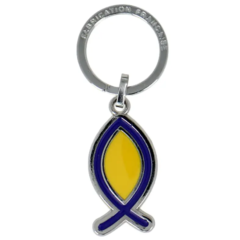 Keryholder Ichtus - metal/Lemon-cassis email (80x40mm)