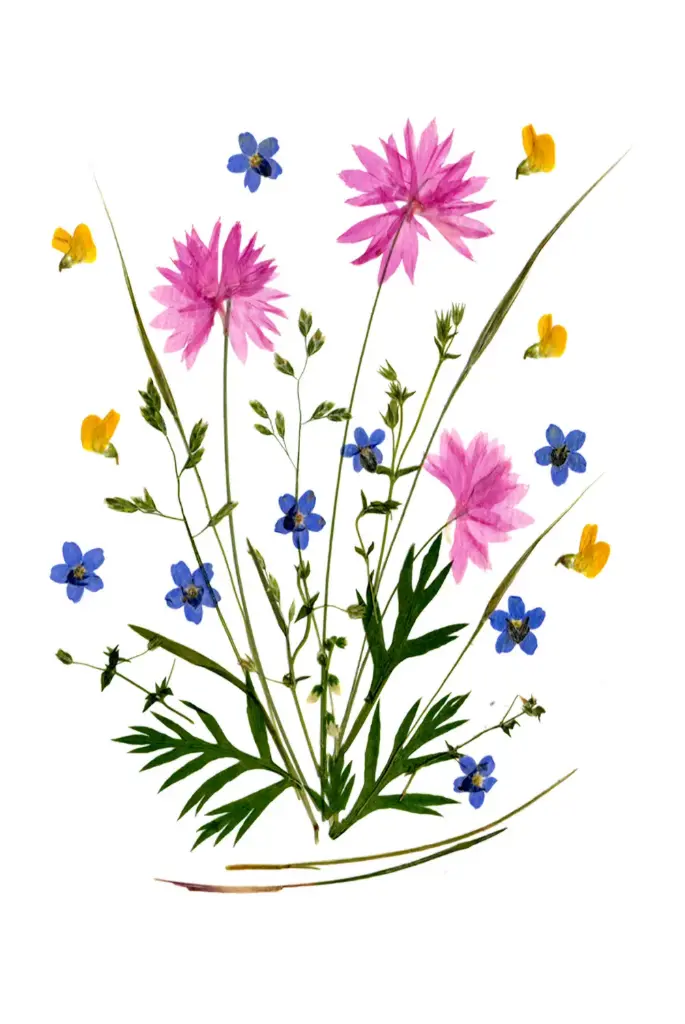 Carte double série 'Fleurs séchées' - modèle 001 - 10x15cm + envel.