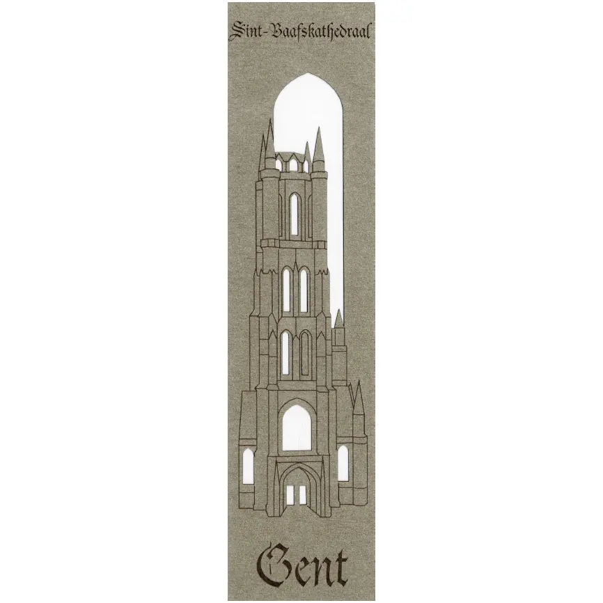 Marque-page découpé - Cath. St Bavon Gand - assorti (52,5x210mm)