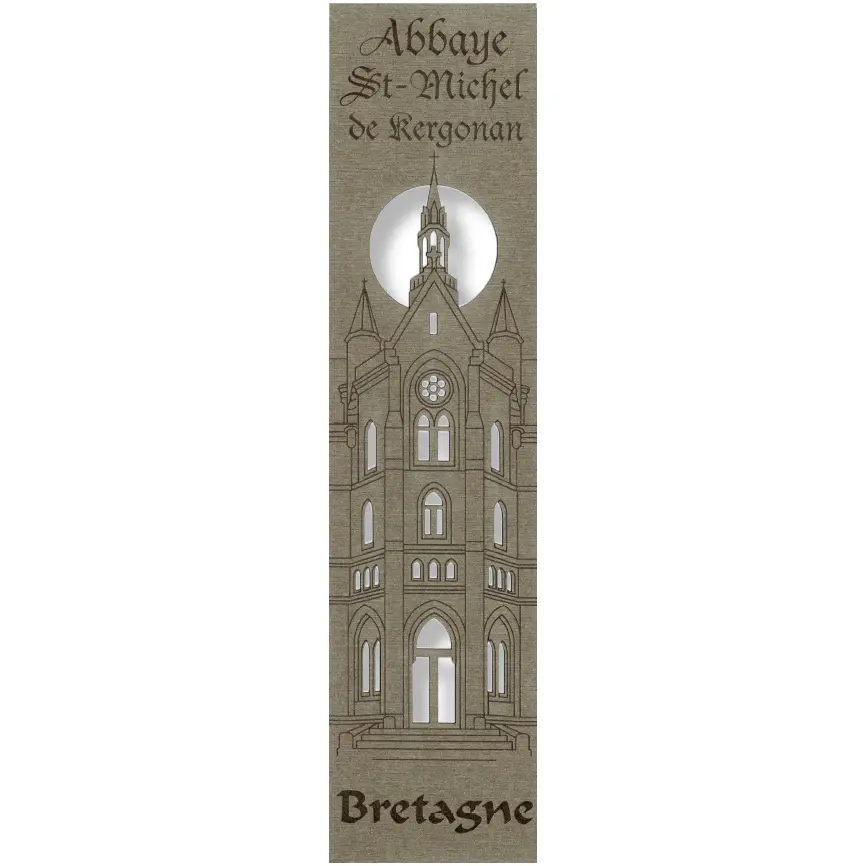 Bladwijzer gelaserd - Abdij Kergonan - assorti (52,5x210mm)