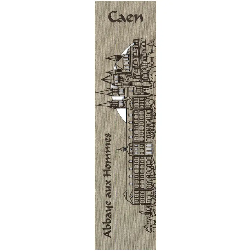 Bladwijzer gelaserd - Abdij Caen - assorti (52,5x210mm)