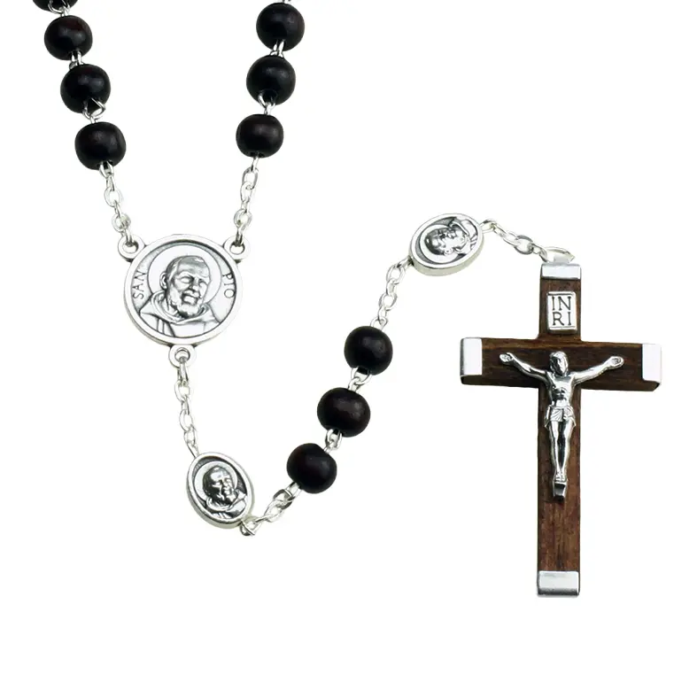 Rosari Holy P.Pio - wood/dark (Ø6mm)