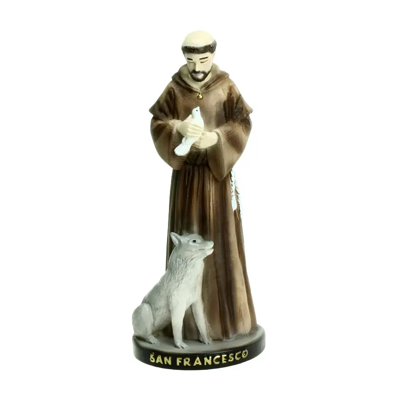 Statue Hl.Franziskus - Kunstharz/farbig - 15cm