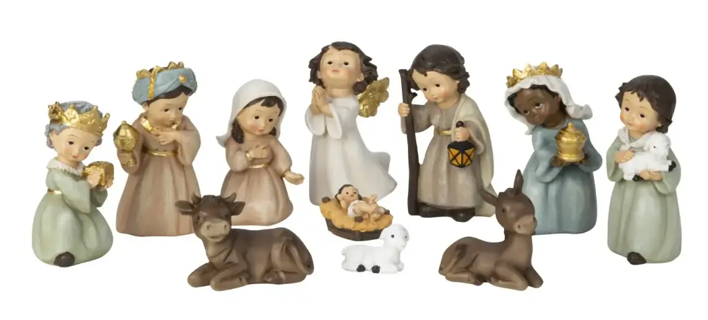Nativity 11 pieces - poly-resine - colored (12,5cm)