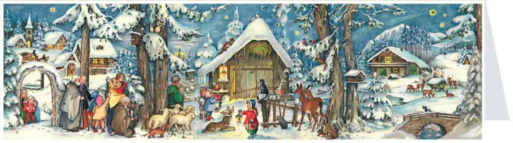 Adventskalender panorama in cello/zonder tekst